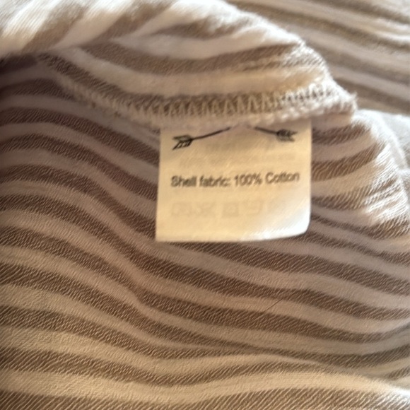 Rylee + Cru sz XS Gray and White Striped Romper 100% cotton gauze great cond - Picture 5 of 6